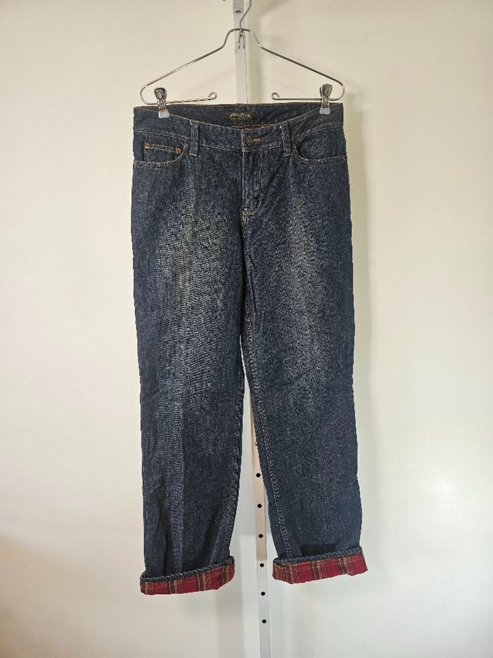 Eddie Bauer Jeans Flannel Lined Blue Womens Casual Winter 6